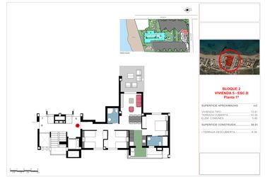 Rzut - Mieszkanie na sprzedaż 3 pokoje o powierzchni 88,91 m² - numer 1-D-5 w Apartamenty w Dénia - 14051638