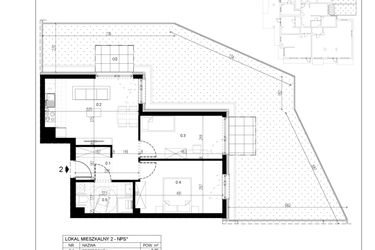 Rzut - Mieszkanie na sprzedaż 3 pokoje o powierzchni 55,92 m² - numer M2 w Trybuny Ludów 3