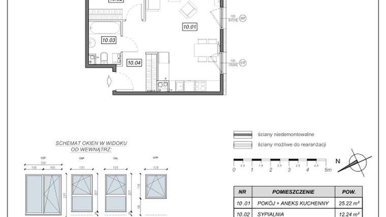 Rzut - Mieszkanie na sprzedaż 2 pokoje o powierzchni 47,79 m² - numer 4.B.10 w Nowe Południe bud. 4