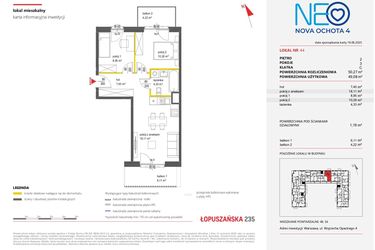Rzut - Mieszkanie na sprzedaż 3 pokoje o powierzchni 50,27 m² - numer 44 w Neo Nova Ochota 4
