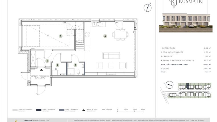 Rzut - Dom na sprzedaż 5 pokoi o powierzchni 158,28 m² - numer 16.A w Oaza Kosmatki