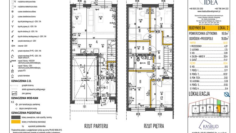 Rzut - Dom na sprzedaż 5 pokoi o powierzchni 116,16 m² - numer 64-L2 w Osiedle Idea etap I
