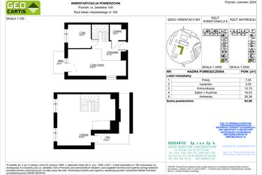 Rzut - Mieszkanie na sprzedaż 3 pokoje o powierzchni 63,06 m² - numer D165 w Jasielska 8C
