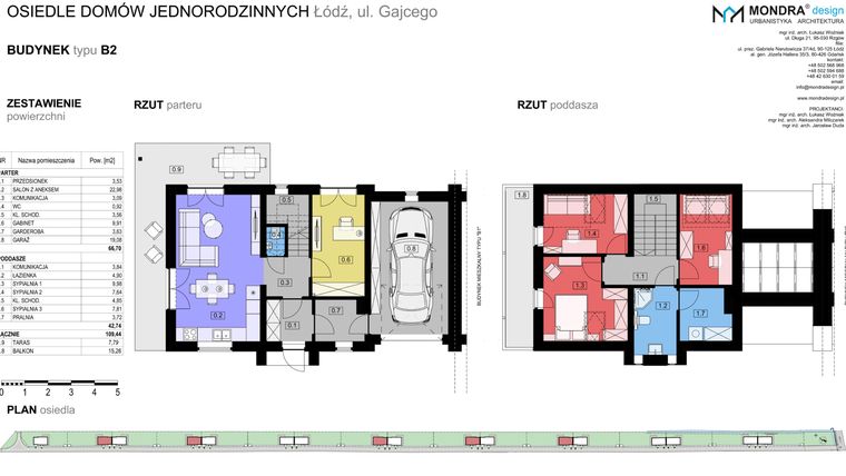 Rzut - Dom na sprzedaż 5 pokoi o powierzchni 109,44 m² - numer 228S w Osiedle Gajcego