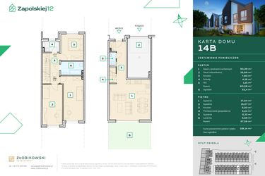 Rzut - Dom na sprzedaż 4 pokoje o powierzchni 118,87 m² - numer 14B w Zapolskiej 12