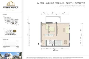 Rzut - Mieszkanie na sprzedaż 3 pokoje o powierzchni 65 m² - numer B3.8 w Osiedle Premium etap IV