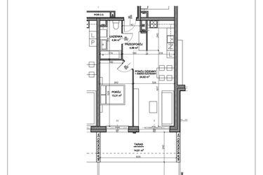 Rzut - Mieszkanie na sprzedaż 2 pokoje o powierzchni 47,93 m² - numer N.D.00.02 w Nobilis