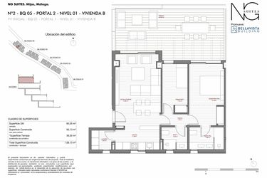 Rzut - Mieszkanie na sprzedaż 1 pokój o powierzchni 87 m² - numer 521B w Navigolf Suites - Mijas