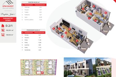 Rzut - Dom na sprzedaż 4 pokoje o powierzchni 102,5 m² - numer D.2/1 w Osiedle Przytulne Janki II etap 2