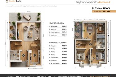 Rzut - Dom na sprzedaż 4 pokoje o powierzchni 99,18 m² - numer A3 w Golden Park
