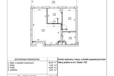 Rzut - Mieszkanie na sprzedaż 3 pokoje o powierzchni 49,79 m² - numer 113 w Aquamarina Dąbki