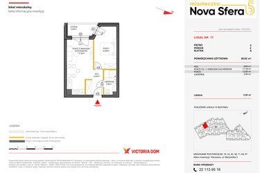 Rzut - Mieszkanie na sprzedaż 2 pokoje o powierzchni 38,02 m² - numer 71 w Miasteczko Nova Sfera 5