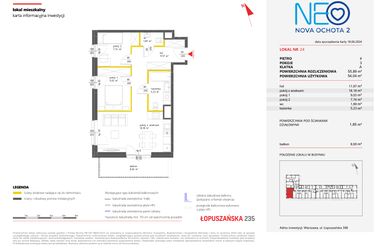 Rzut - Mieszkanie na sprzedaż 3 pokoje o powierzchni 55,89 m² - numer 24 w Neo Nova Ochota 2