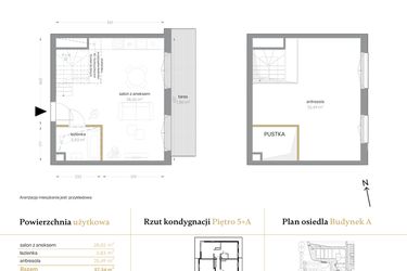 Rzut - Mieszkanie na sprzedaż 1 pokój o powierzchni 57,34 m² - numer A/62 w Królowej Jadwigi