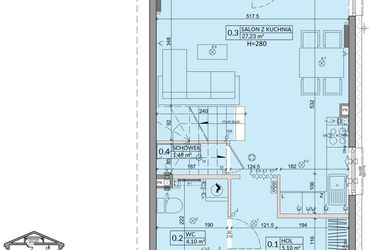 Rzut - Dom na sprzedaż 3 pokoje o powierzchni 75,74 m² - numer 29B w Zielono Mi 2