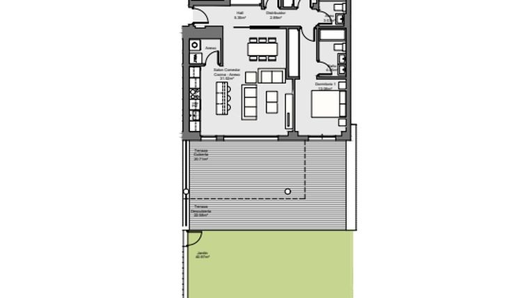 Rzut - Mieszkanie na sprzedaż 4 pokoje o powierzchni 122,56 m² - numer P4-BA w Pacaraima