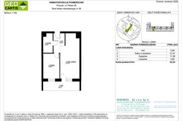 Rzut - Mieszkanie na sprzedaż 2 pokoje o powierzchni 42,33 m² - numer 28/38 w Symfonia Ptasia 28