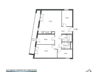 Rzut - Mieszkanie na sprzedaż 4 pokoje o powierzchni 102,53 m² - numer 19 w Wzgórze Krzemionki II
