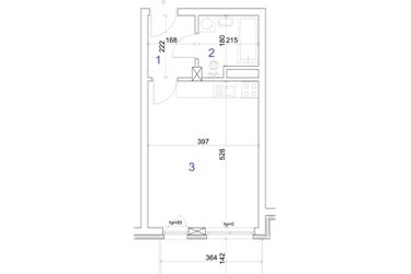 Rzut - Mieszkanie na sprzedaż 1 pokój o powierzchni 28,77 m² - numer 6A.65 w Mierzeja Wiślana etap IV