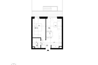 Rzut - Mieszkanie na sprzedaż 2 pokoje o powierzchni 38,23 m² - numer 9 w Traugutta