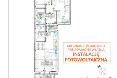 Rzut - Mieszkanie na sprzedaż 3 pokoje o powierzchni 71,39 m² - numer B8.A9 w Osiedle Zielone bud. A1, B8