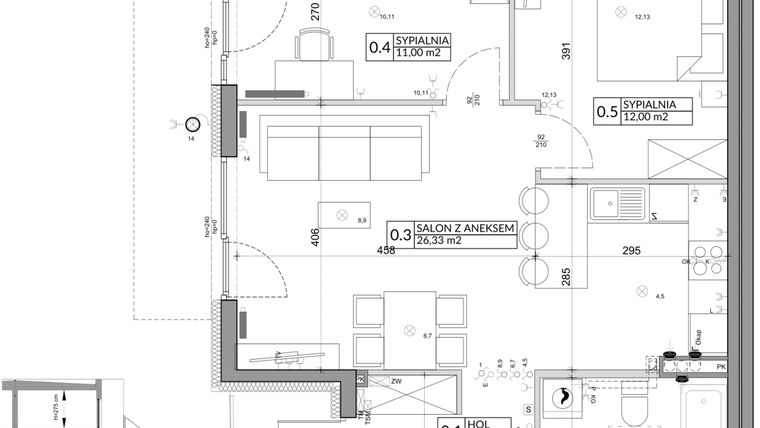 Rzut - Mieszkanie na sprzedaż 3 pokoje o powierzchni 61,95 m² - numer 37A w Osiedle Młodych etap IV