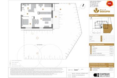 Rzut - Mieszkanie na sprzedaż 3 pokoje o powierzchni 55 m² - numer U3 w Wille Biskupin Etap 2.1