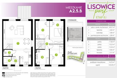 Rzut - Mieszkanie na sprzedaż 4 pokoje o powierzchni 110,12 m² - numer A.2.5.B w Lisowice Milo Dobry Deweloper