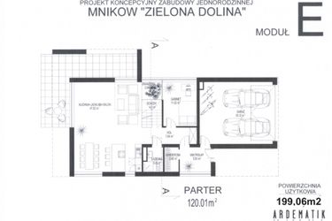 Rzut - Dom na sprzedaż 6 pokoi o powierzchni 202,13 m² - numer E- 244 w Mników Zielona Dolina