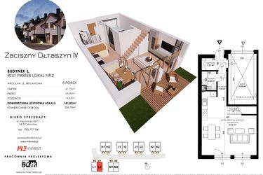Rzut - Dom na sprzedaż 5 pokoi o powierzchni 141,82 m² - numer L2 w Zaciszny Ołtaszyn IV