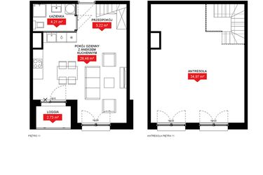 Rzut - Mieszkanie na sprzedaż 1 pokój o powierzchni 70,86 m² - numer A2 360 w 29L