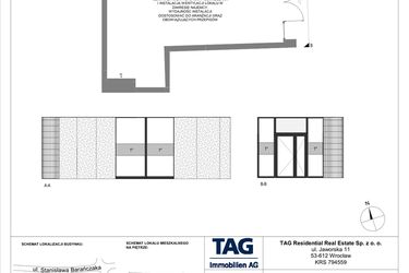 Rzut - Lokal użytkowy na sprzedaż 1 pokój o powierzchni 43,21 m² - numer 3AU05 w Stacja Jeżyce