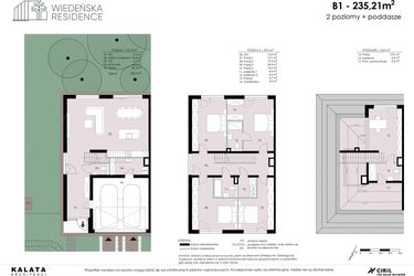 Rzut - Dom na sprzedaż 5 pokoi o powierzchni 235,21 m² - numer B1 w Wiedeńska Residence