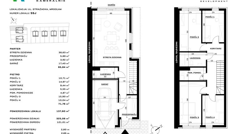 Rzut - Dom na sprzedaż 5 pokoi o powierzchni 137,6 m² - numer 55J w Widawa