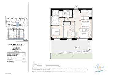 Rzut - Mieszkanie na sprzedaż 2 pokoje o powierzchni 95,81 m² - numer 107 w Alonis Living