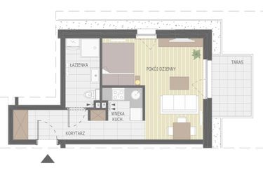 Rzut - Mieszkanie na sprzedaż 1 pokój o powierzchni 33,03 m² - numer A2.1 w Półwysep Dziwnów