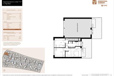 Rzut - Mieszkanie na sprzedaż 5 pokoi o powierzchni 101,03 m² - numer A16 w Kosocicka Ambient