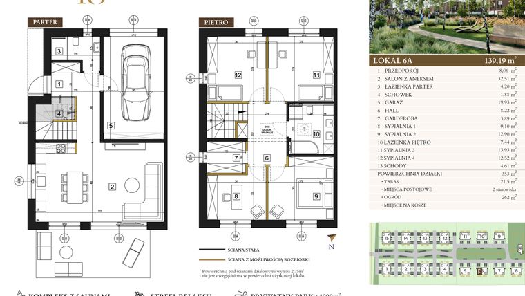 Rzut - Dom na sprzedaż 5 pokoi o powierzchni 139,19 m² - numer 6A-v1 w Lawinowa 18