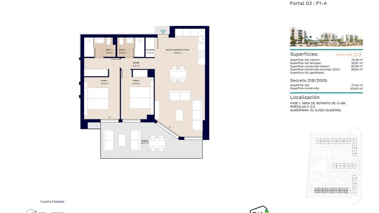 Rzut - Mieszkanie na sprzedaż 2 pokoje o powierzchni 156 m² - numer 3.1A w Houseas