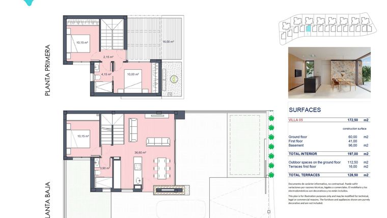 Rzut - Dom na sprzedaż 3 pokoje o powierzchni 197,1 m² - numer 5 w Domy w Torre-Pacheco - 80043249