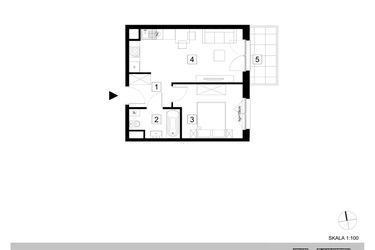 Rzut - Mieszkanie na sprzedaż 2 pokoje o powierzchni 36,85 m² - numer A1-2-10 w Hipoteczna Park