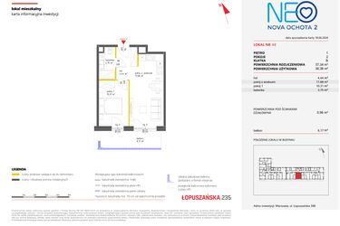 Rzut - Mieszkanie na sprzedaż 2 pokoje o powierzchni 37,34 m² - numer 48 w Neo Nova Ochota 2