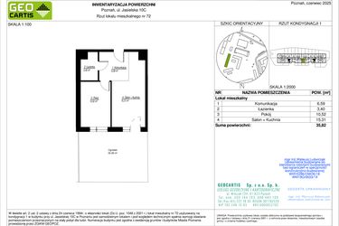 Rzut - Mieszkanie na sprzedaż 2 pokoje o powierzchni 35,82 m² - numer 10C/72 w Jasielska 8C etap II