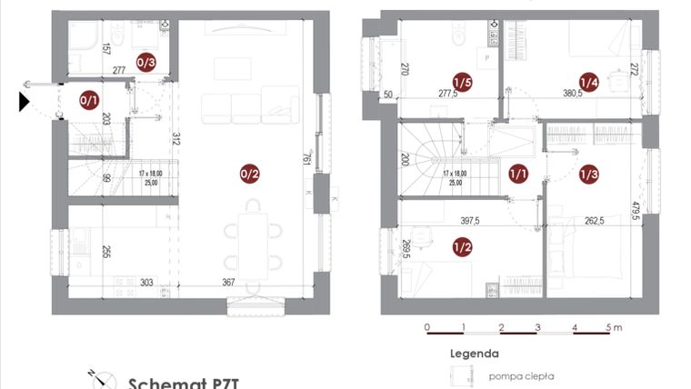 Rzut - Dom na sprzedaż 4 pokoje o powierzchni 88,88 m² - numer 6 w Parkowy Zakątek