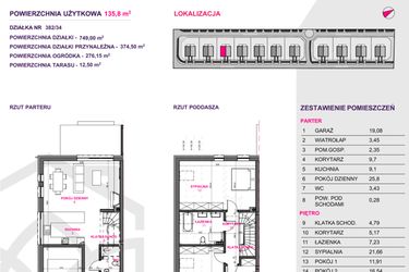 Rzut - Dom na sprzedaż 4 pokoje o powierzchni 135,8 m² - numer III.A3.M1 w Osiedle Kwiatowe Tarasy etap IIIA
