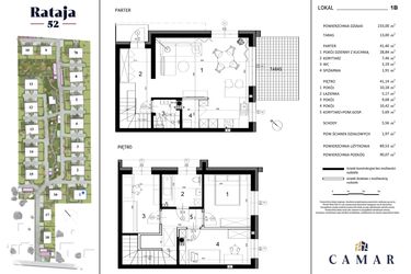 Rzut - Dom na sprzedaż 4 pokoje o powierzchni 89,53 m² - numer 1B w Rataja 52 - etap II