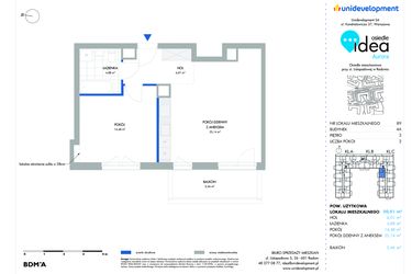 Rzut - Mieszkanie na sprzedaż 2 pokoje o powierzchni 50,47 m² - numer 89.4A w Osiedle Idea Aurora