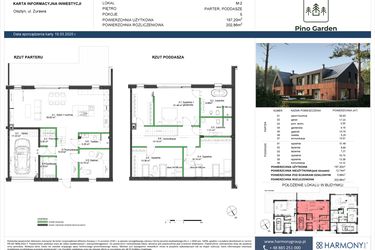 Rzut - Dom na sprzedaż 5 pokoi o powierzchni 197,2 m² - numer M-2 w Pino Garden 2
