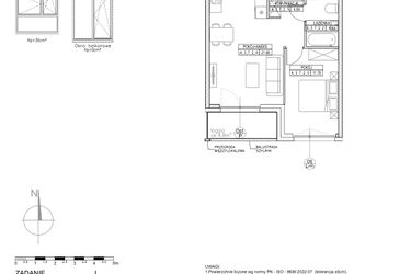 Rzut - Mieszkanie na sprzedaż 2 pokoje o powierzchni 42,71 m² - numer A.3.7.2 w Forma