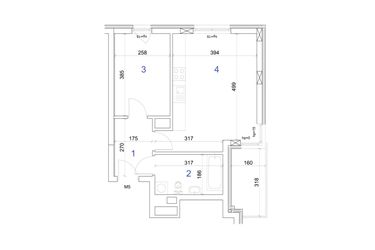 Rzut - Mieszkanie na sprzedaż 2 pokoje o powierzchni 42,14 m² - numer 6.5 w Mierzeja Wiślana etap IV
